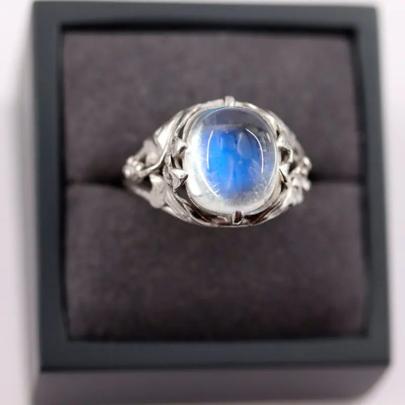 Bague pierre de lune Art Nouveau