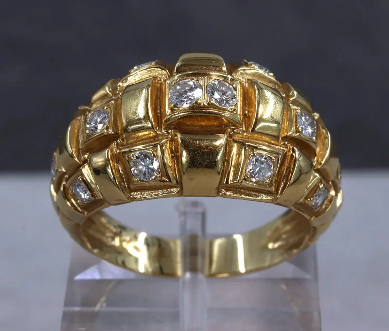 Bague jonc diamants 1940