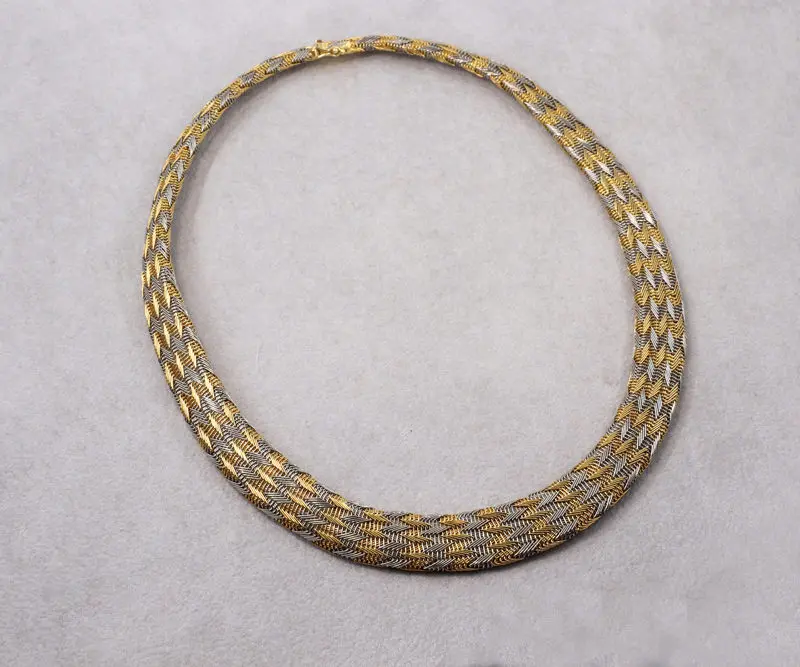 Collier tressé deux ors vintage