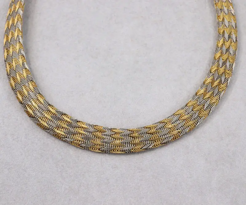 Collier tressé deux ors vintage