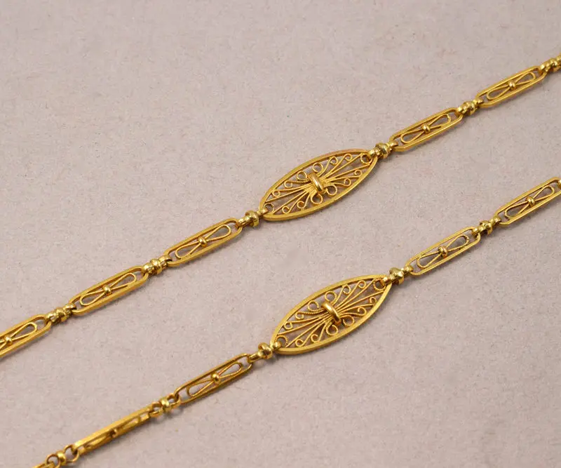 Sautoir maillons filigranés XIXe siècle