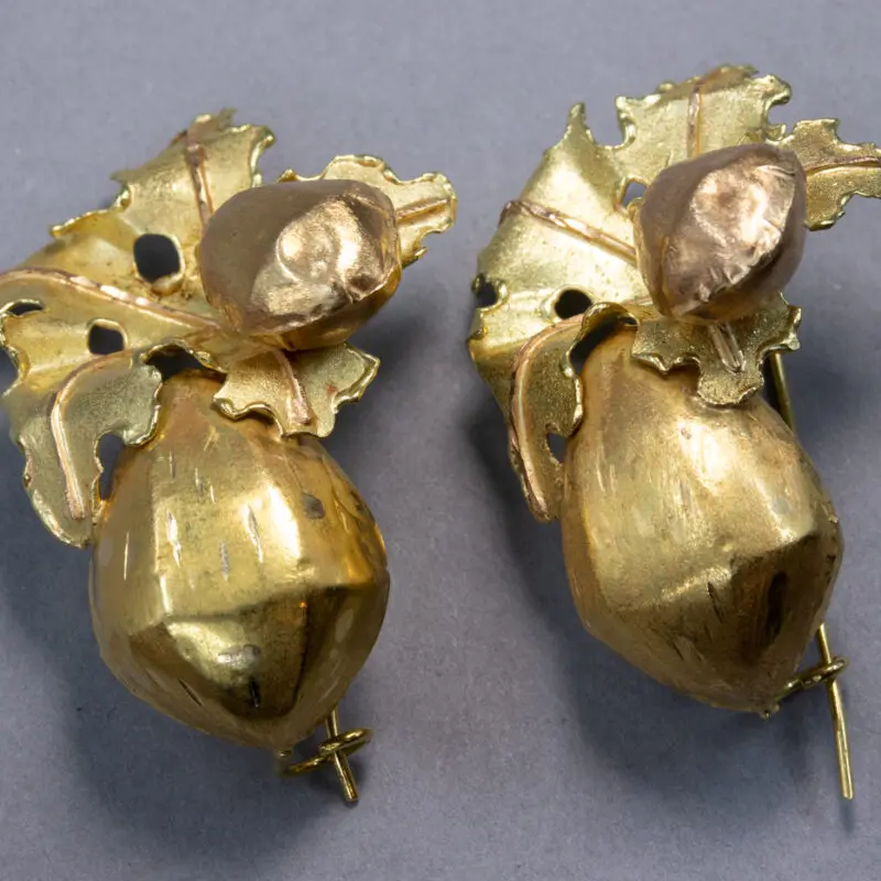 Boules-d'oreilles-or-jaune-et-or-rose-anciennes