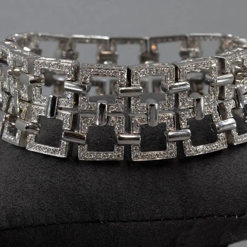 Bracelet souple carrés de diamants