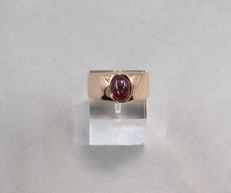 Bague grenat cabochon 1900