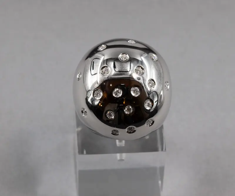 Bague boule constellation diamants
