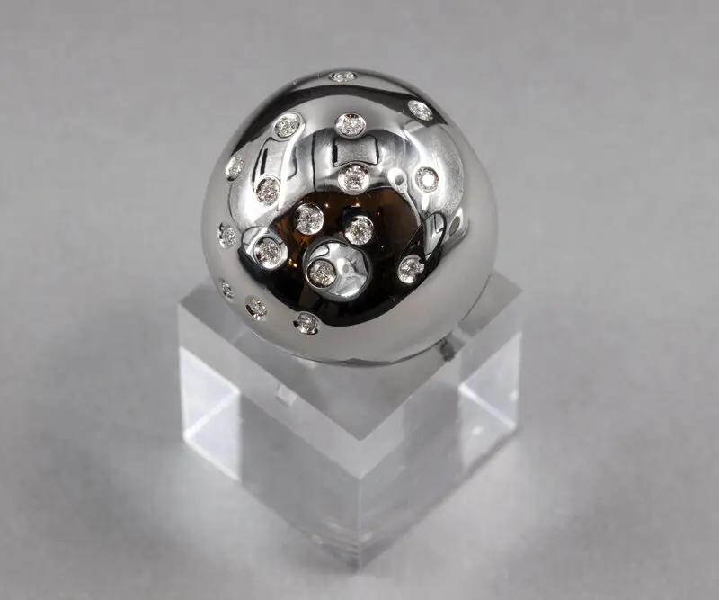 Bague boule constellation diamants
