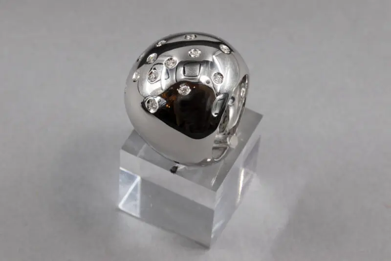 Bague boule constellation diamants