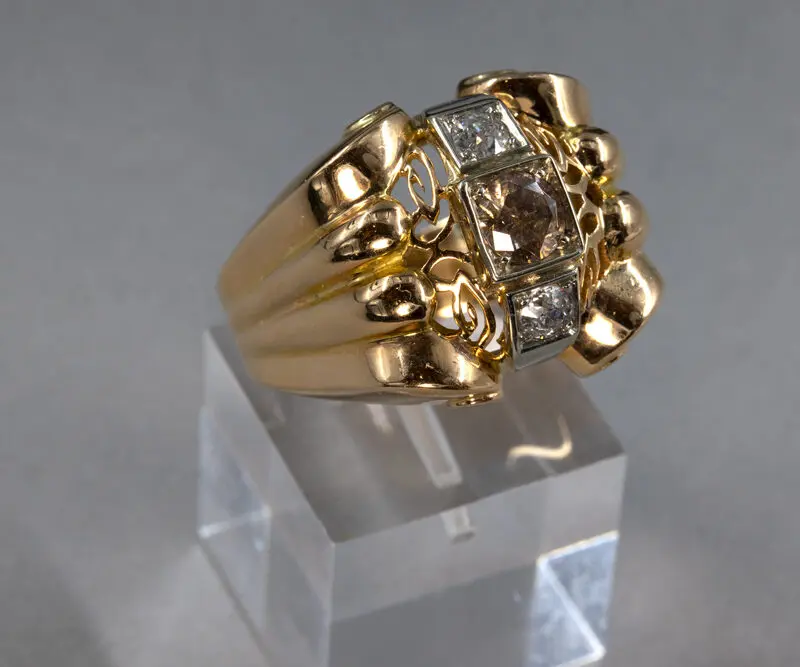 Bague tank diamants 1950