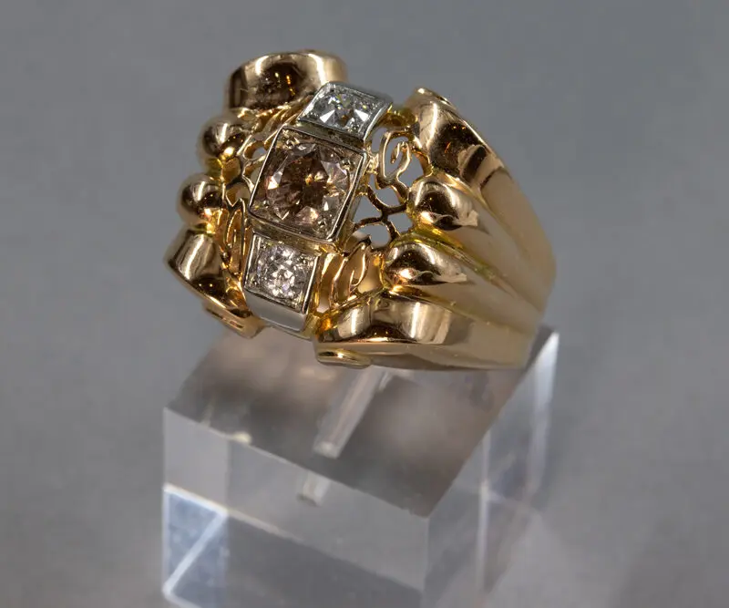 Bague tank diamants 1950