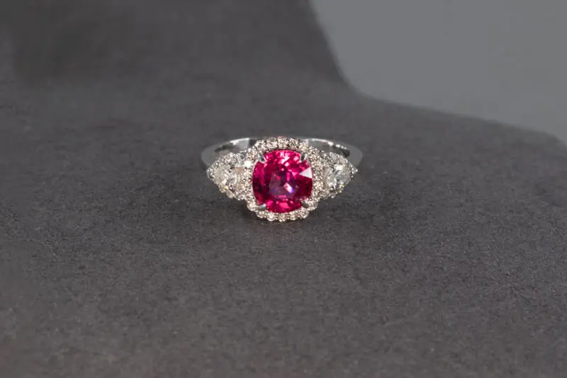 Bague tourmaline rose et diamants