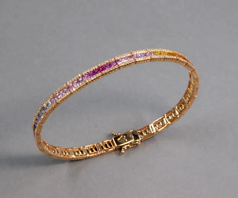 Bracelet saphirs multicolores et diamants