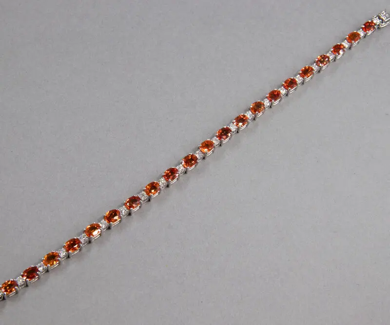 Bracelet souple saphirs oranges