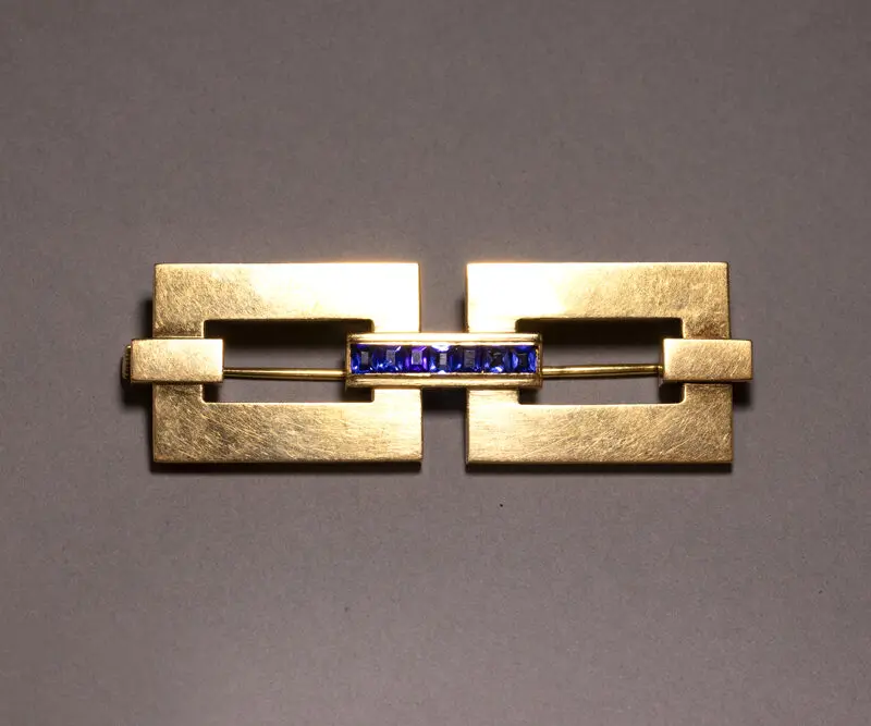 Broche Art Déco or jaune