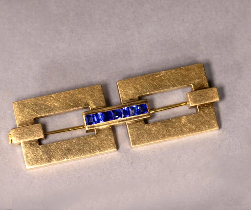 Broche Art Déco or jaune