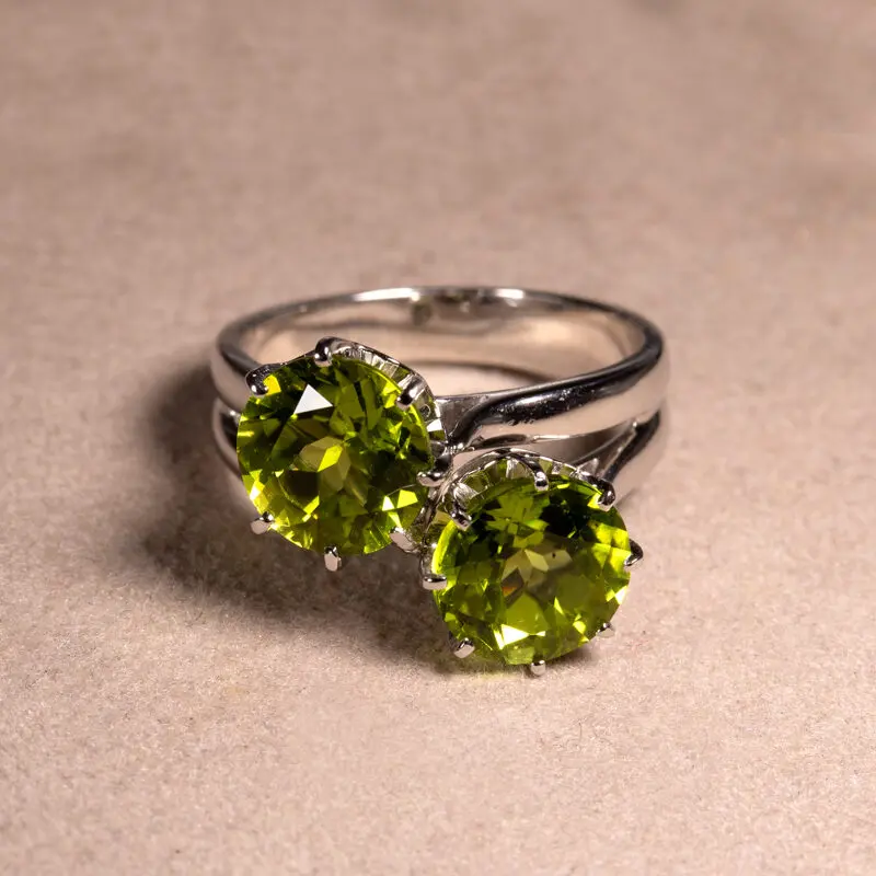 Bague toi & moi péridots