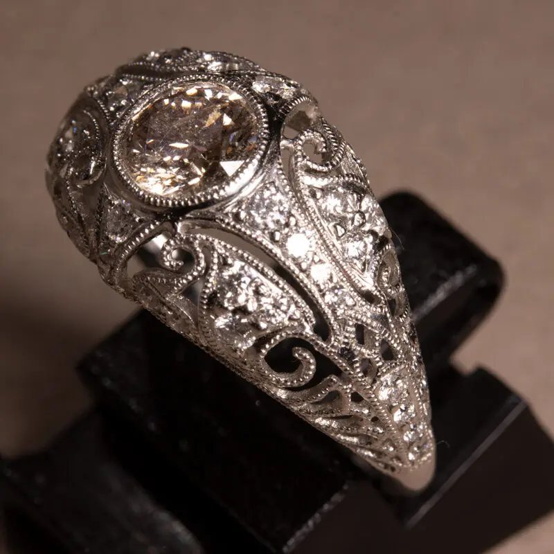 Bague 1925 diamant brun