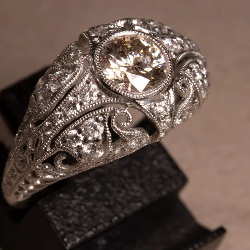 Bague 1925 diamant brun