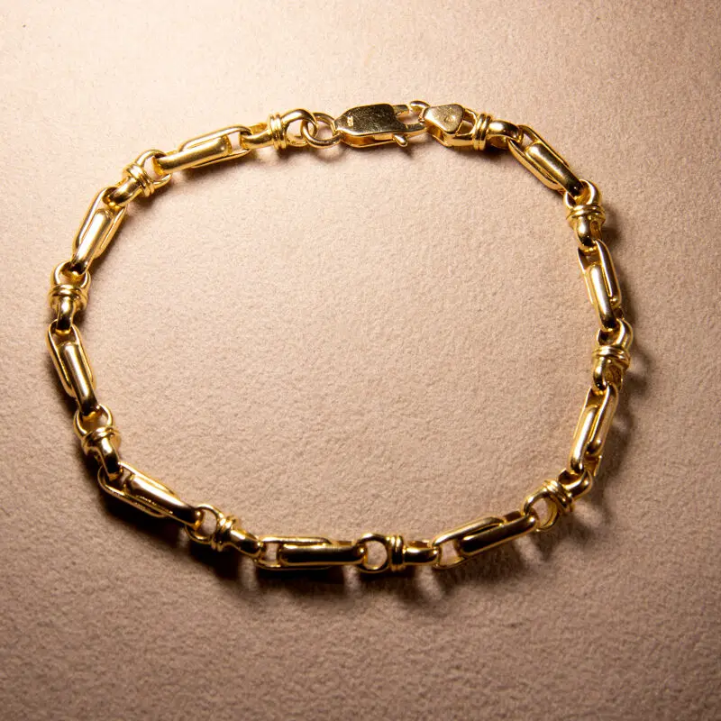 Bracelet maille allongée or jaune