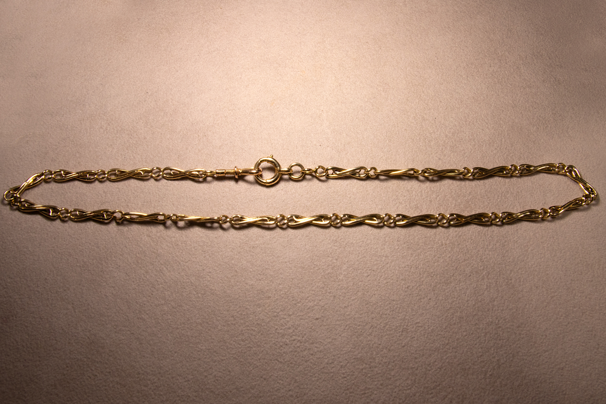 Chaîne Giletière Or 18k Antique - Longueur 37,5 Cm - Poids 5,67 G - Circa 1900