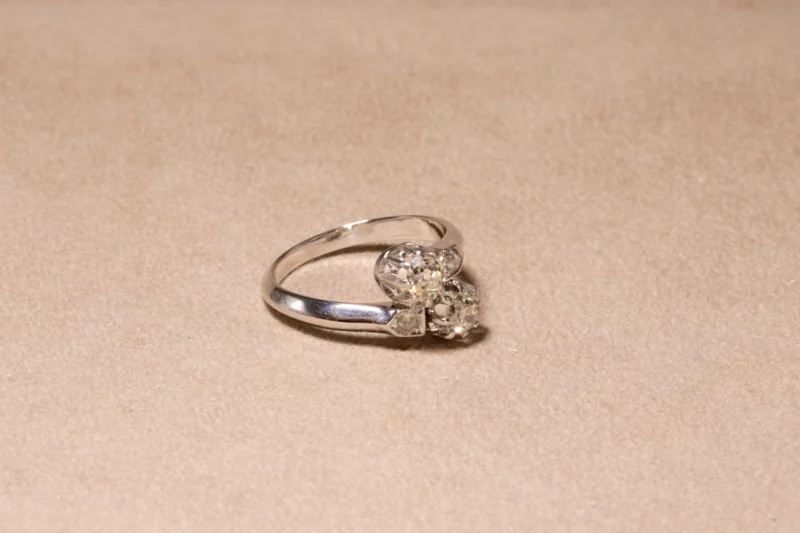 Bague toi et moi or blanc et diamants