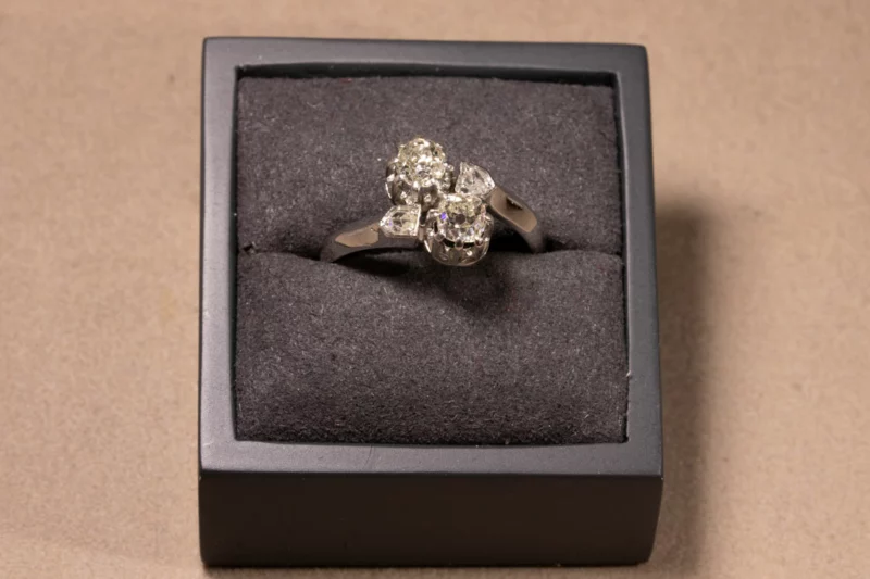 Bague toi et moi or blanc et diamants