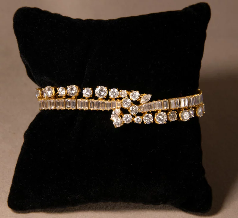Bracelet glamour diamants années 1980