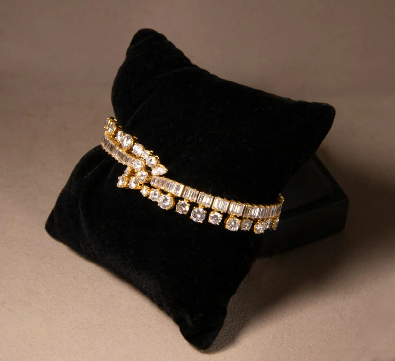 Bracelet glamour diamants années 1980