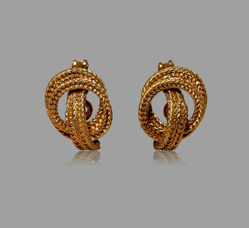 boucles d'oreilles or tressé