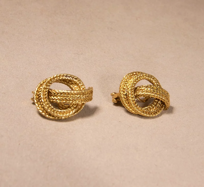 boucles d'oreilles or tressé