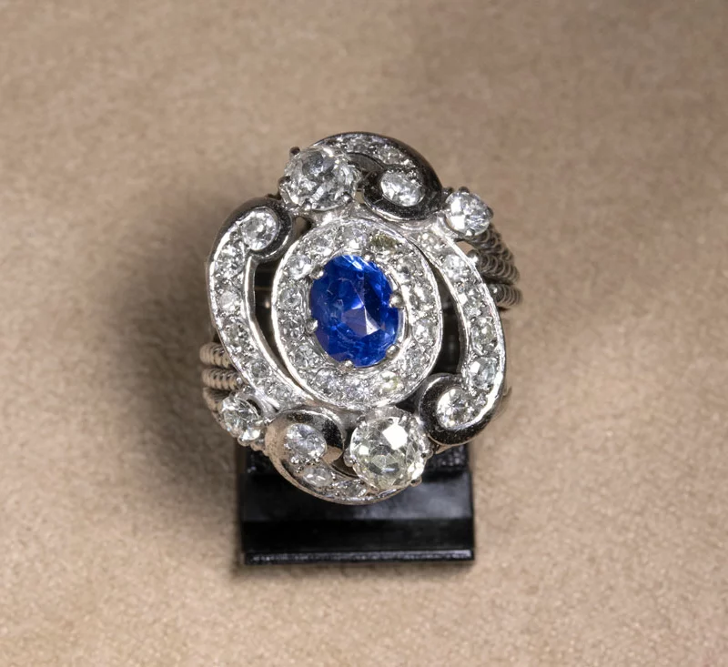 Bague volutes et torsades années 1950