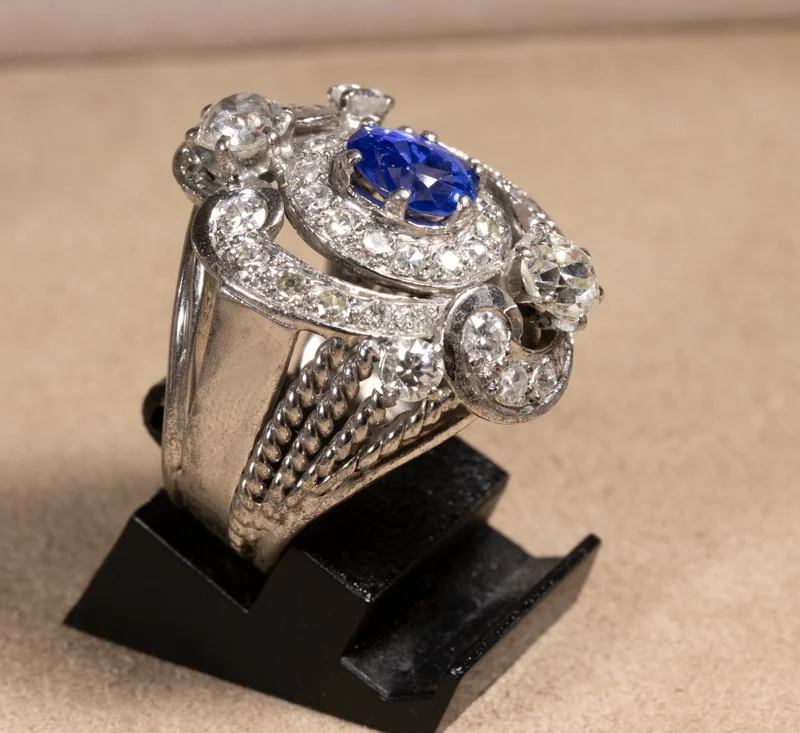 Bague volutes et torsades années 1950