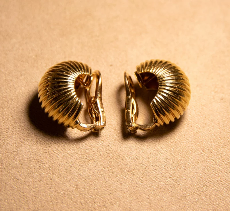 Clips d'oreilles escargots or jaune