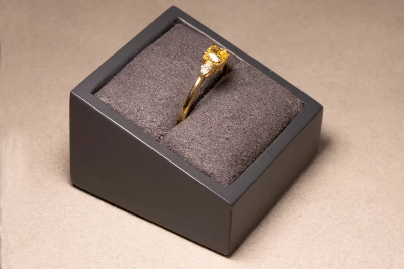 Bague diamants jaune et blancs sur or jaune – Image 3