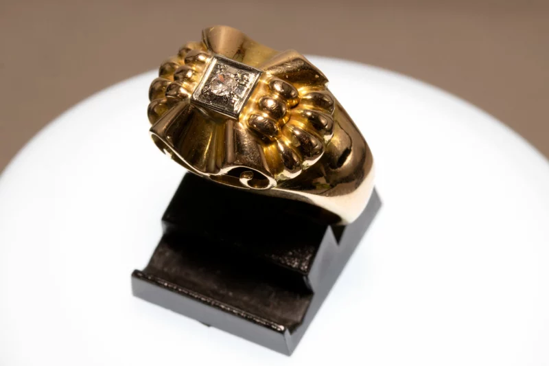 Bague tank 1950 volutes diamant